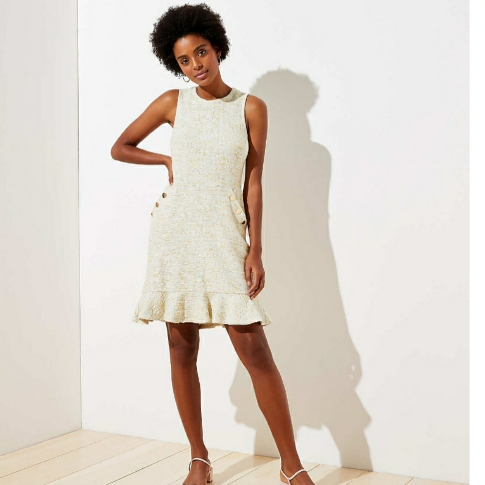 Textured Button Pocket Dress